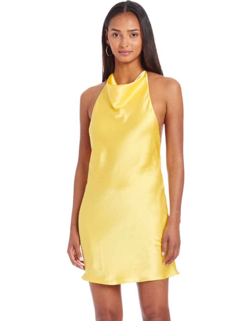 Amanda Uprichard Yellow Satin Mini Dress